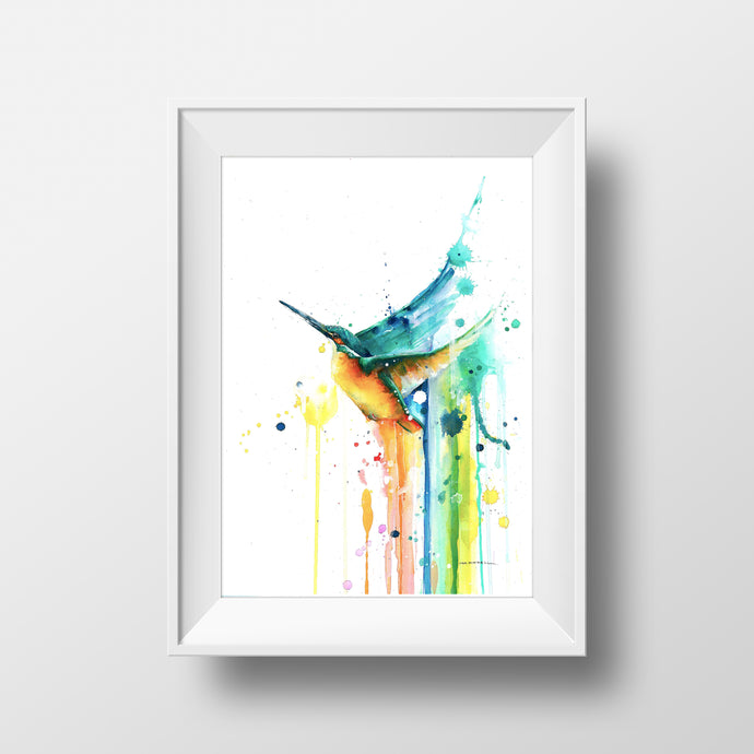 Kingfisher Rising-Mia Riddell Watercolour